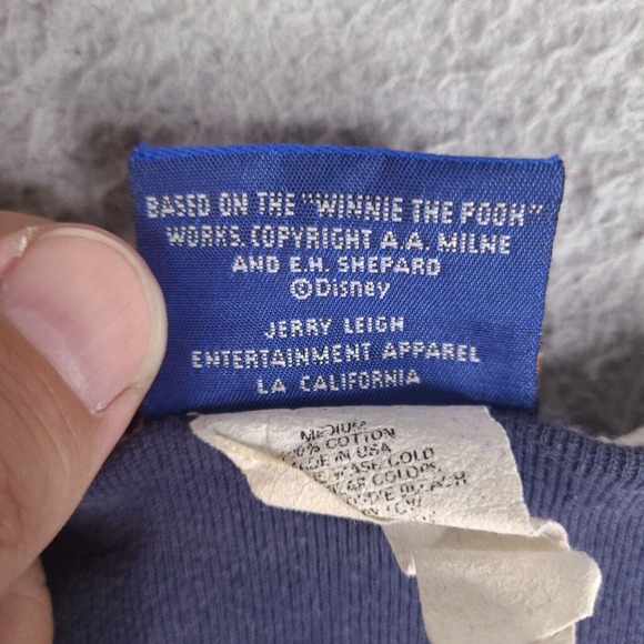 Vintage Winnie The Pooh T Shirt Girls Medium Blue Made In USA Jerry Leigh Disney - Picture 4 of 16